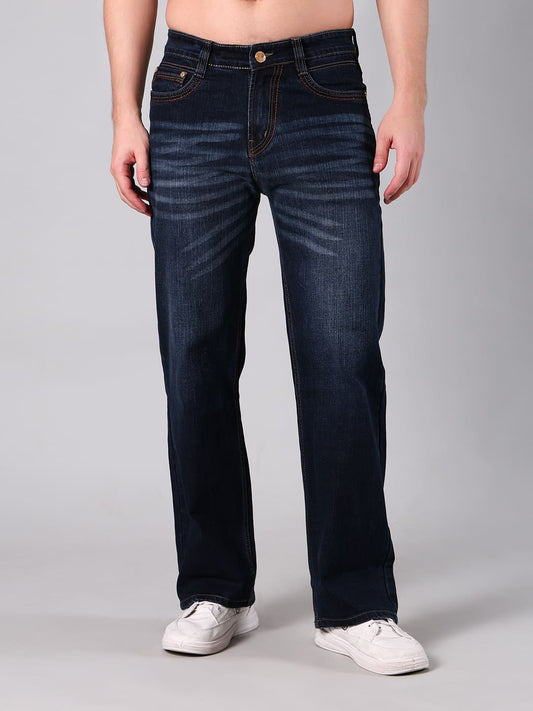 Men's Dark Indigo Washed Straight Fit Denim Jeans