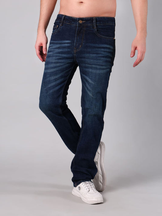 Men’s Dark Indigo Flat Finish 3/1 Minor Slub Cotton Denim Comfort Fit Jeans