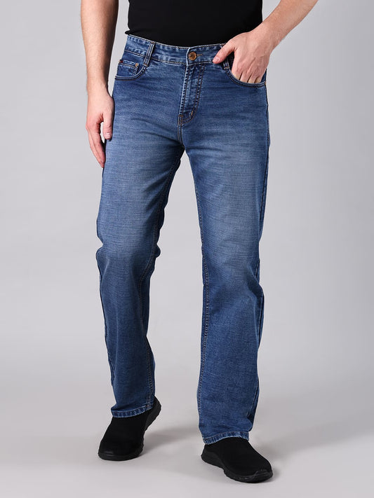 Men’s Ice Blue Cotton by Cotton Denim Comfort Fit Jeans