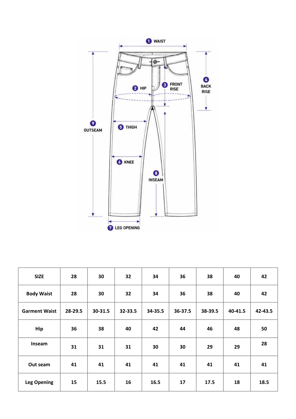 Size Guide IN