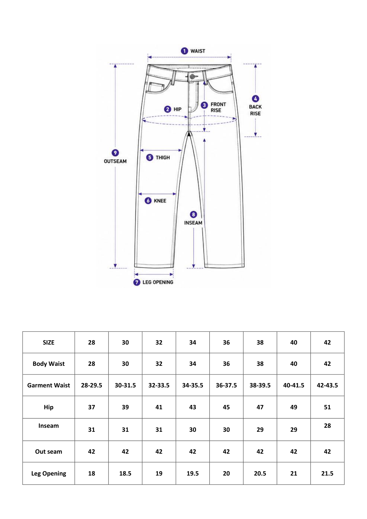 Size Guide IN