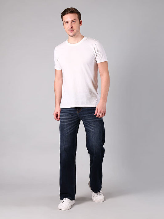 Men's Dark Indigo Washed Straight Fit Denim Jeans