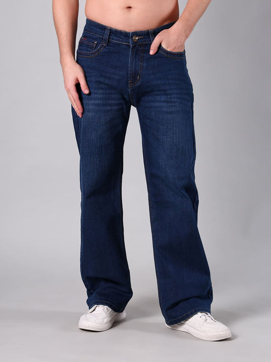 Men's Straight Fit Dark Indigo Minor Slub Denim Jeans