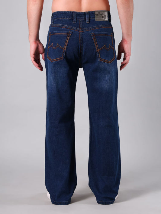 Men's Straight Fit Dark Indigo Minor Slub Denim Jeans