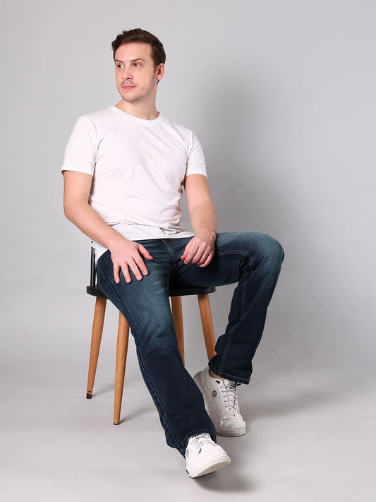 Men’s Dark Blue Cotton by Cotton Denim Comfort Fit Jeans